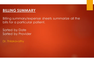 do billing summary and medical expenses