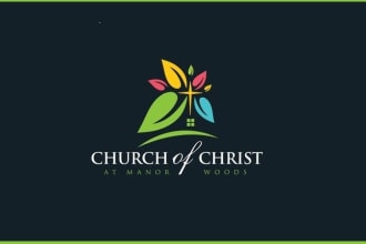 do awesome christian,religious or ministry unique minimalist church logo