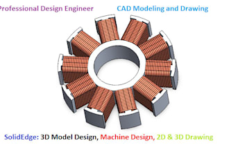 cad modeling with solidworks, solid edge just for industry projects