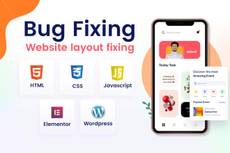 fix HTML, CSS, wordpress and elementor bugs and issues