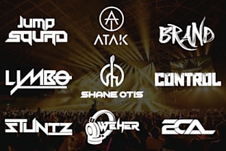 design music, dj, studio record or rock, metal band logo