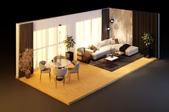 do a 3d cube interior design