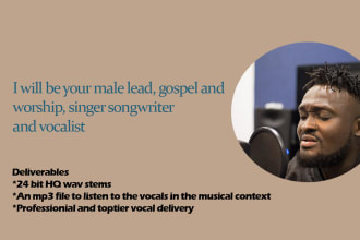 be your gospel worship male singer, songwriter and vocalist