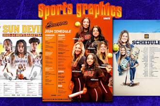do your sports graphics, sports team poster with schedule