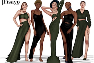 draw beautiful fashion illustration in my unique style