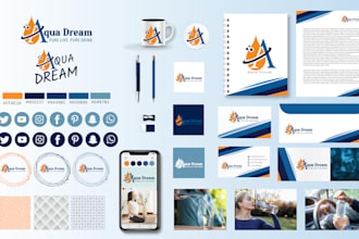 design signature logo, social media, and branding kit