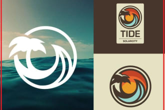 design a tide , surf , beach logo with in 12 hours