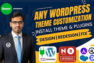 do wordpress theme customization and plugin setup