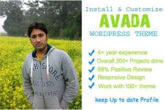 install and customize avada wordpress theme