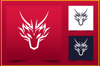 create a outstanding dragon logo with graphic design