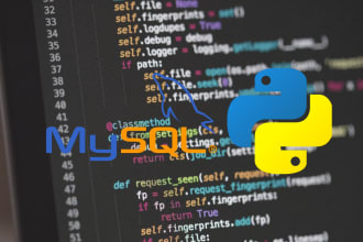 do python and mysql scripts, design database, write queries