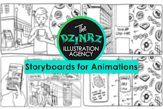 create storyboard for video animations ads and  comics