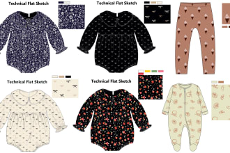 do seamless pattern and garment illustration