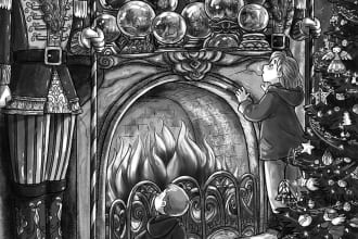 draw black and white illustration for your children book