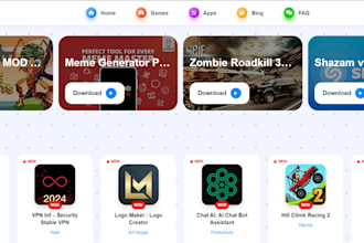 create app downloading website on wordpress