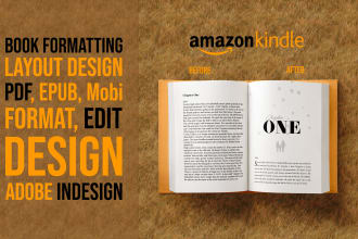 do book formatting, interior layout design and kindle ebook formatting