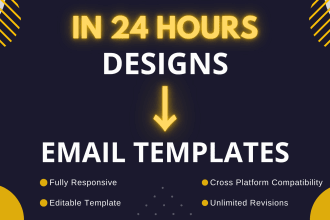 convert designs into HTML responsive email template for mailchimp, sendgrid etc