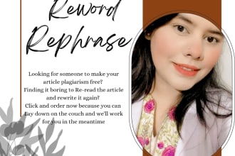 rewrite, rephrase and paraphrase plagiarism free article