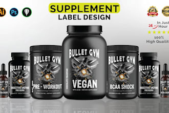 do premium supplement label design, product label packaging