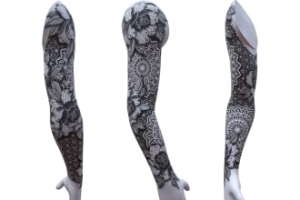 create sleeve tattoo design in geometric style
