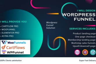 create wordpress sales or click funnel funnels landing page cartflows,woofunnel