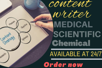 write medical, scientific,chemical and SEO content