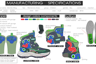 create conceptual designs of kids shoes