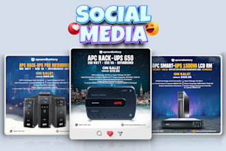 design social media posters, product banners, web banner or ads