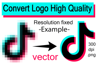 convert logo to high resolution vector, redraw, upscale, sharpen