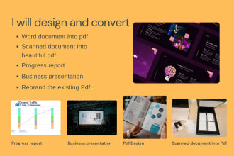 convert and format scanned or word documents into beautiful pdf and presentation