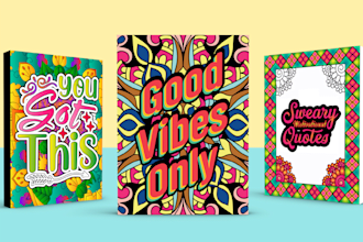 design motivational quotes and swear words coloring book cover for KDP