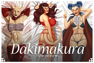 draw your character for dakimakura body pillow