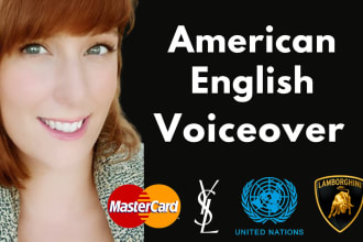 record an american english female voice over for a commercial ad or video fast