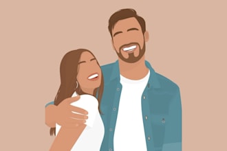 draw illustrations of people, minimalist vector portrait