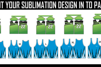 layout your jersey design in ready to print  for sublimation