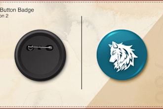 design custom pin button badge logo