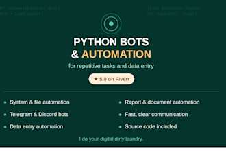 build python automation scripts and bots for repetitive tasks