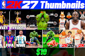 do a fire custom nba 2k27 thumbnail