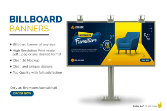 design billboard banner, shopify web banner, yard sign ads