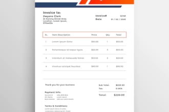 design invoice, letterhead, quotation, proforma, receipt