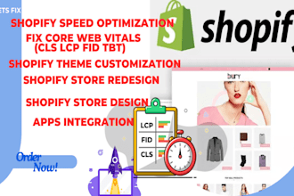 design and and develop speed  optimized shopify store setup