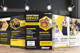 design handyman flyer, plumber flyer, cleaning flyer, and electrician flyer