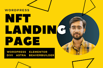 build nft landing page, design wordpress nft landing page