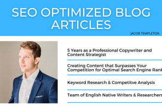 write SEO optimized blog posts and articles