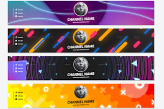 design an eye catching youtube banner and logo