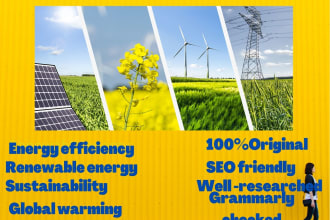 write urgent ,expert renewable energy content,energy efficiency,sustainabilty