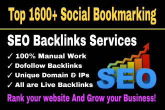 do 1600 social bookmarking SEO backlinks for google ranking