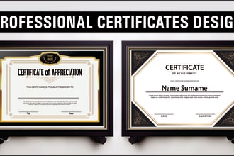 design professional certificate, diploma and redesign in 6 hours