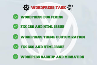 do wordpress bug fixing, website builder, landing page etc