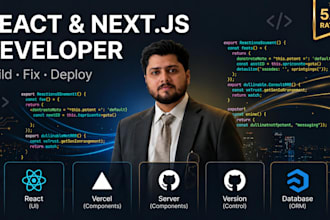 develop react js or next js web app